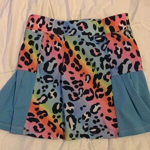 Girl’s Vibrant Multicolor Leopard Print Mini Skirt